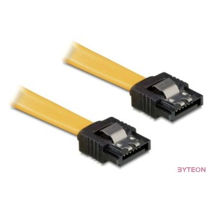 DeLock SATA 30cm straight,straight metal yellow