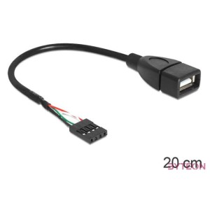 DeLock USB Pin header female  USB 2.0 type-A female 20cm Cable