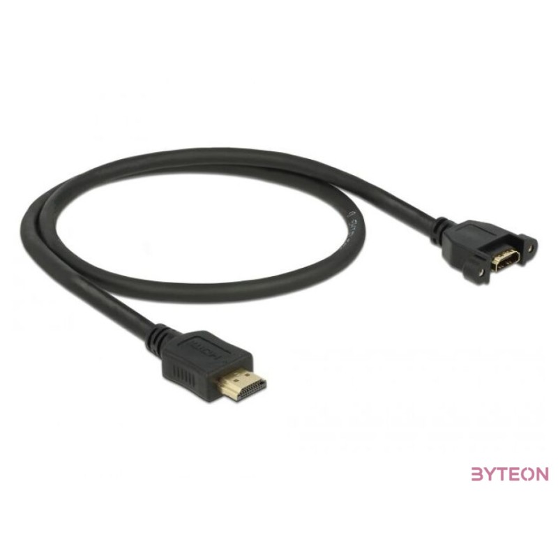 DeLock HDMI-A male  HDMI-A female panel-mount 4K 30 Hz 0.5m Cable