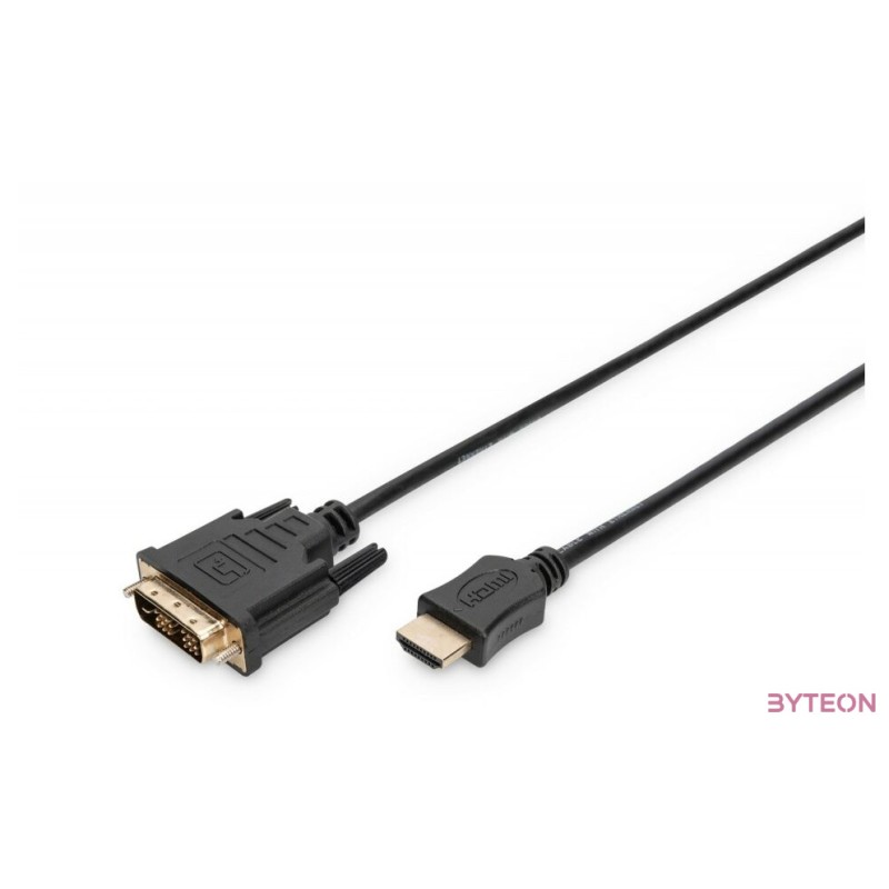 Assmann HDMI adapter cable type A-DVI-D(18+1) (Single Link) M,M 2m Black