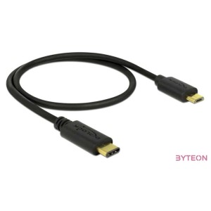 DeLock Cable USB Type-C 2.0 male  USB 2.0 Type Micro-B male 0,5m Black