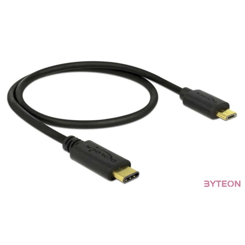 DeLock Cable USB Type-C 2.0 male  USB 2.0 Type Micro-B male 0,5m Black