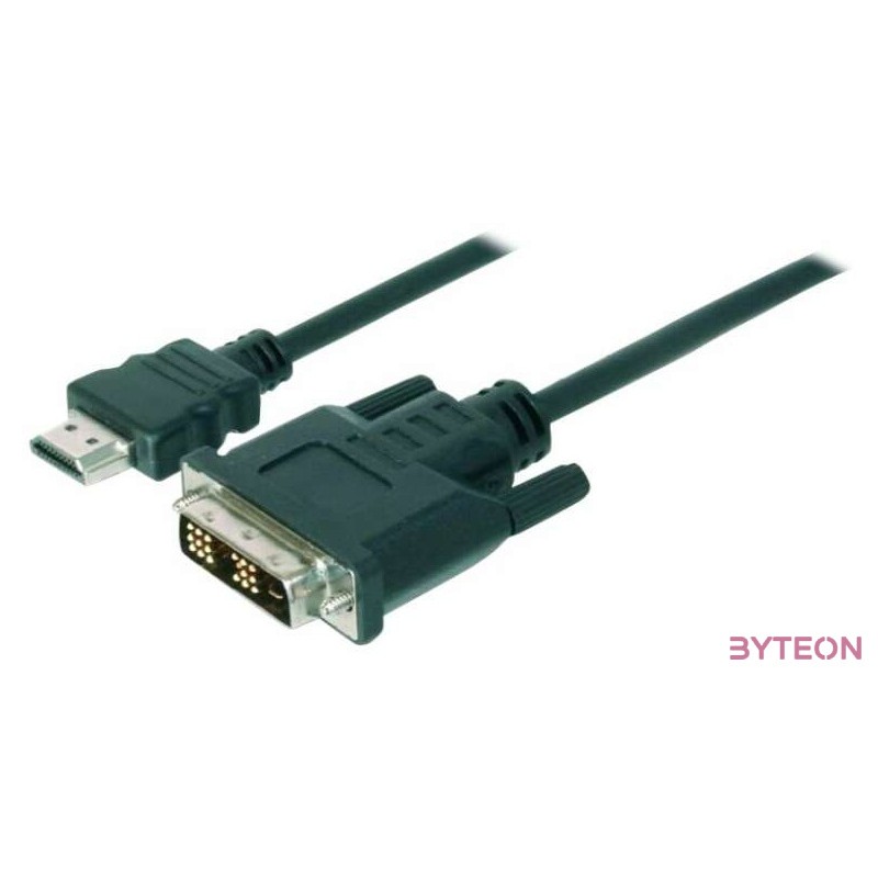 Assmann HDMI adapter cable type A-DVI-D(18+1) (Single Link) M,M 3m Black