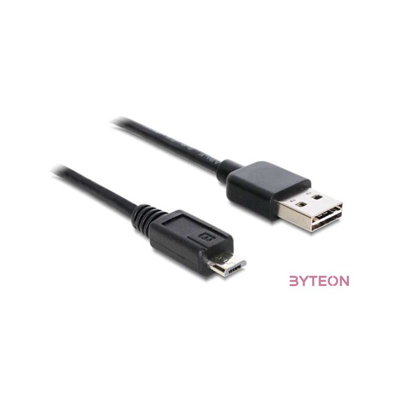 DeLock Cable EASY-USB 2.0 Type-A male  USB 2.0 Type Micro-B male 1m Black