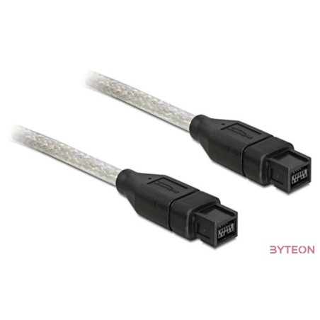 DeLock FireWire 9 pin male  9 pin male 1m Cable Black