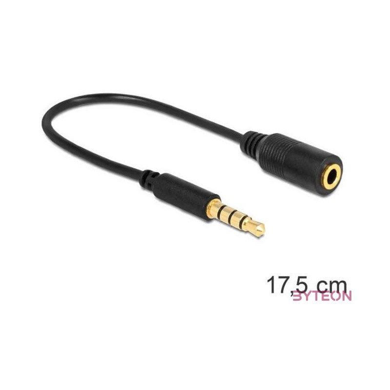 DeLock Cable Stereo jack 3.5 mm 4 pin  Stereo plug 3.5 mm 4 pin (changes the pin assignment)