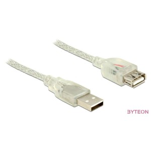 DeLock Extension cable USB 2.0 Type-A male  USB 2.0 Type-A female 2m transparent