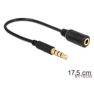 DeLock Cable Stereo jack 3.5 mm 4 pin  Stereo plug 3.5 mm 4 pin (changes the pin assignment)