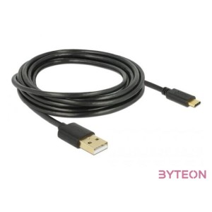 DeLock USB 2.0 Type-A to Type-C 3m cable Black