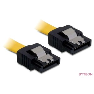DeLock SATA 30cm straight,straight metal yellow
