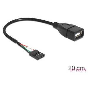 DeLock USB Pin header female  USB 2.0 type-A female 20cm Cable