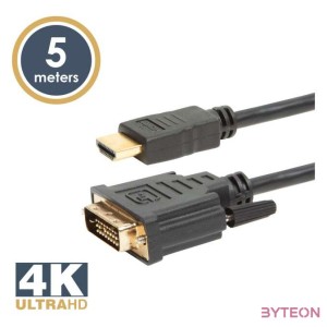 Delight DVI-D (Dual Link) - HDMI kábel 5m Black aranyozott