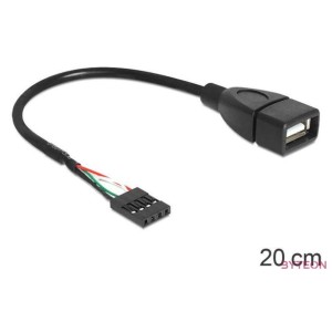 DeLock USB Pin header female  USB 2.0 type-A female 20cm Cable