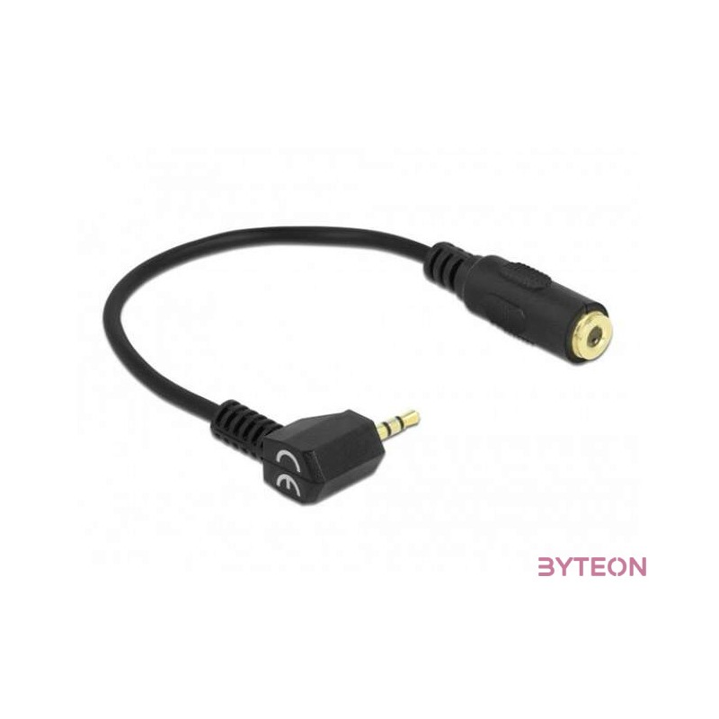 DeLock Audio Cable Stereo jack 2,5mm 3 pin male angled  Stereo jack 3,5mm 4 pin female