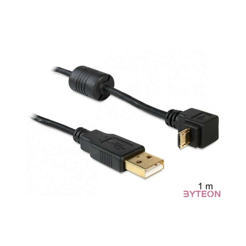 DeLock Cable USB-A male  USB micro-B male angled 90° up,down