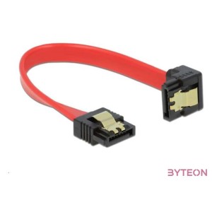 DeLock SATA 6 Gb,s male straight  SATA male downwards angled 10 cm red metal cable