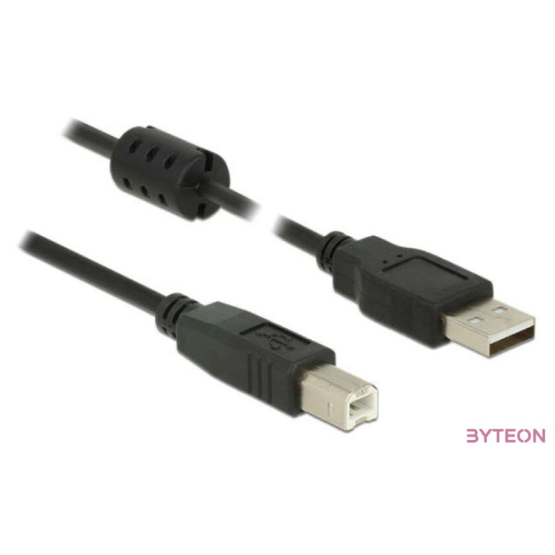 DeLock USB 2.0 Type-A male  USB 2.0 Type-B male 5m Black Cable