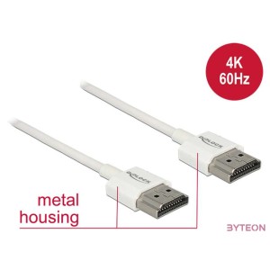 DeLock Cable High Speed HDMI with Ethernet - HDMI-A male  HDMI-A male 3D 4K 1,5m Slim High Quality