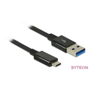 DeLock Cable SuperSpeed USB10 Gbps(USB 3.1 Gen2)USB Type- C male  USB Type-A male 1m coaxial Black Premium
