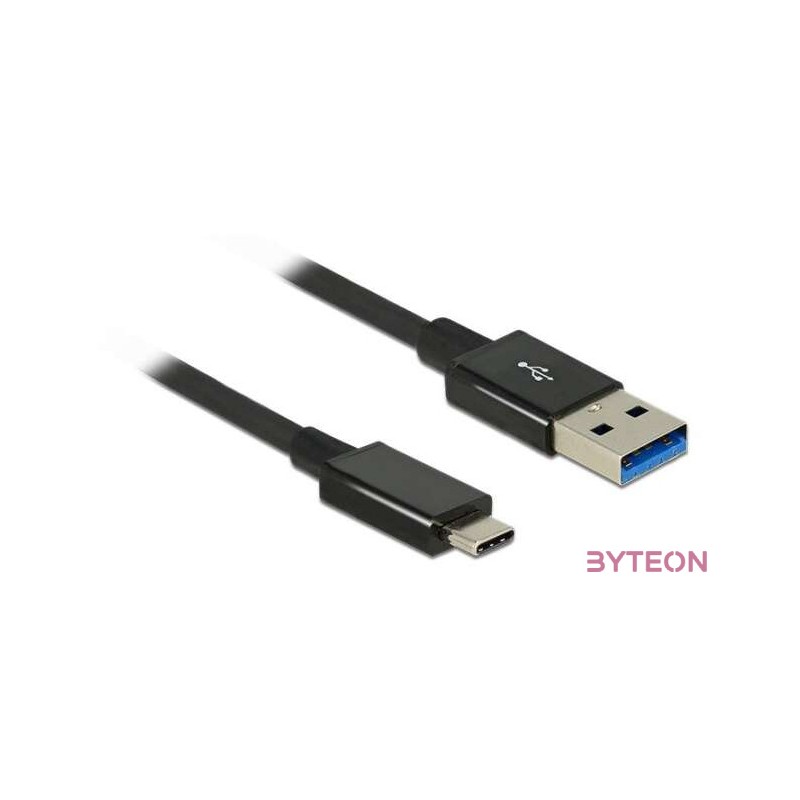 DeLock Cable SuperSpeed USB10 Gbps(USB 3.1 Gen2)USB Type- C male  USB Type-A male 1m coaxial Black Premium
