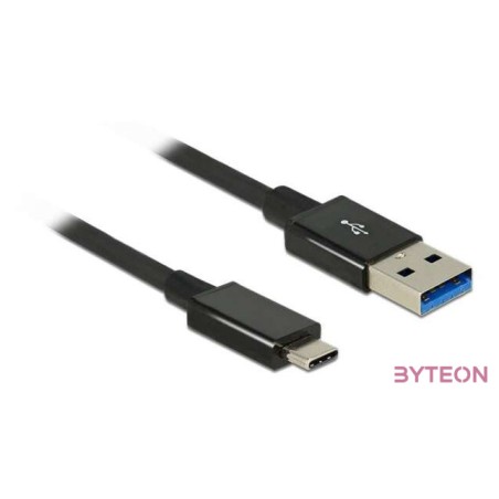 DeLock Cable SuperSpeed USB10 Gbps(USB 3.1 Gen2)USB Type- C male  USB Type-A male 1m coaxial Black Premium