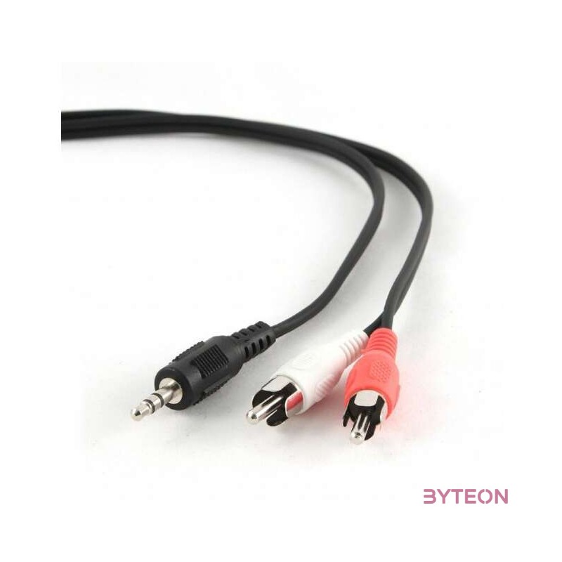 Gembird 3,5 jack,2RCA audio kábel 1,5m Black