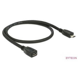DeLock Extension cable USB 2.0 type Micro-B male  USB 2.0 type Micro-B female 0,5m