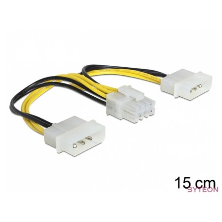 DeLock Cable Power 8 Pin EPS  2 x 4 Pin molex