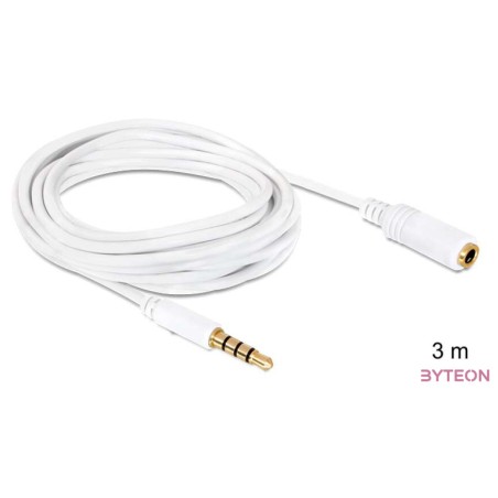 DeLock Audio Stereo Jack 3.5 mm male , female IPhone 4pin 3m Extension Cable