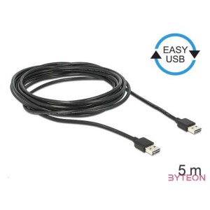 DeLock Cable EASY-USB 2.0 Type-A male  EASY-USB 2.0 Type-A male 5m Black