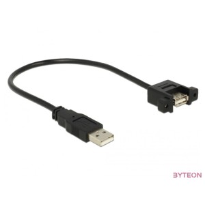 DeLock USB 2.0 Type-A male  USB 2.0 Type-A female panel-mount 0.25m Cable