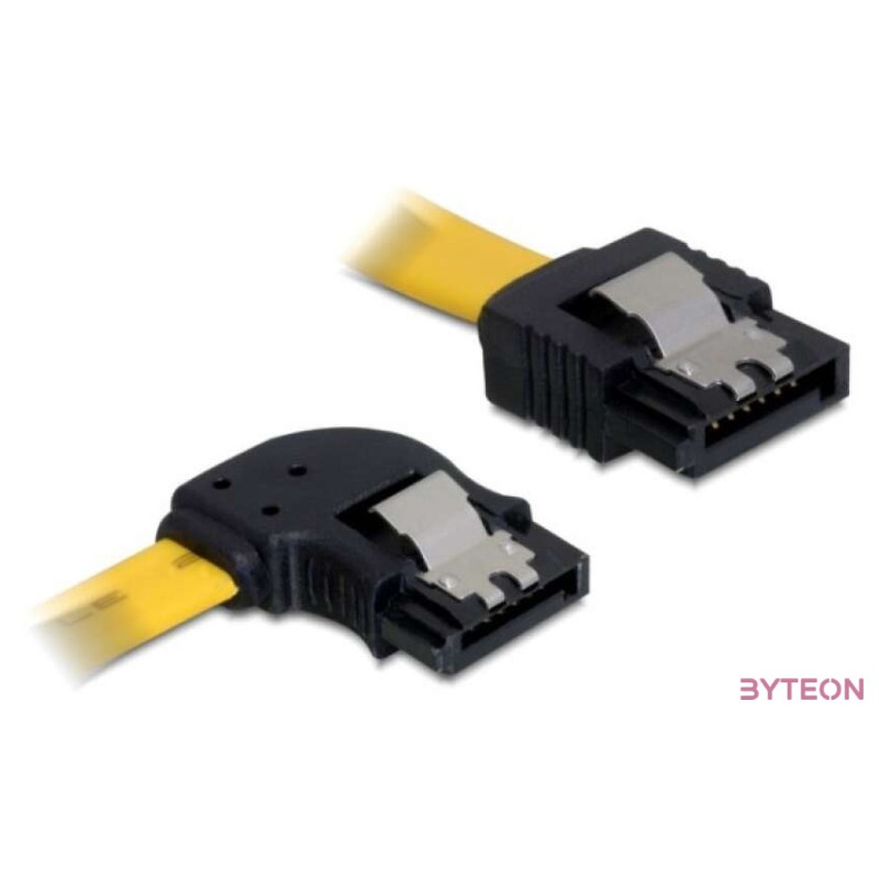 DeLock SATA left,straight metal yellow kábel 30cm