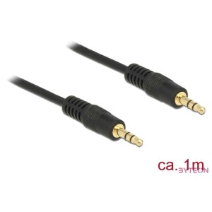 DeLock Stereo Jack Cable 3.5mm 3 pin male  male 1m Black