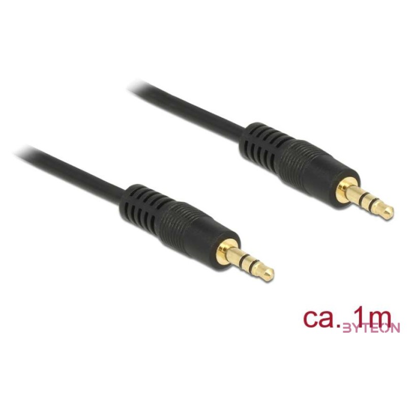 DeLock Stereo Jack Cable 3.5mm 3 pin male  male 1m Black