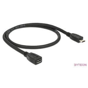 DeLock Extension cable USB 2.0 type Micro-B male  USB 2.0 type Micro-B female 0,5m