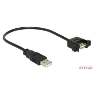 DeLock USB 2.0 Type-A male  USB 2.0 Type-A female panel-mount 0.25m Cable
