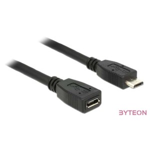 DeLock Extension cable USB 2.0 type Micro-B male  USB 2.0 type Micro-B female 1m