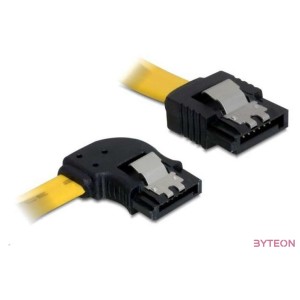 DeLock SATA left,straight metal yellow kábel 30cm