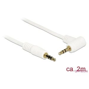 DeLock Stereo Jack Cable 3.5 mm 3 pin male  male angled 2m white