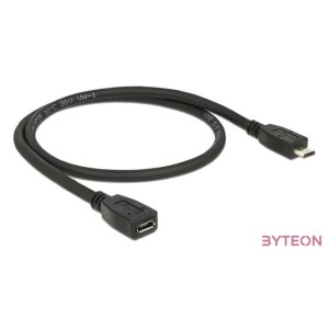 DeLock Extension cable USB 2.0 type Micro-B male  USB 2.0 type Micro-B female 0,5m