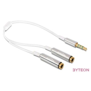 DeLock Cable audio splitter stereo jack male 3.5mm 4 pin  2x stereo jack female 3.5mm 4 pin 25cm