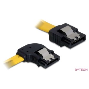 DeLock SATA left,straight metal yellow kábel 30cm