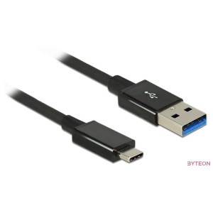 DeLock Cable SuperSpeed USB10 Gbps(USB 3.1 Gen2)USB Type- C male  USB Type-A male 1m coaxial Black Premium