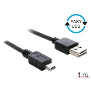 DeLock Cable EASY-USB 2.0 Type-A male  USB 2.0 Type Mini-B male 1m Black