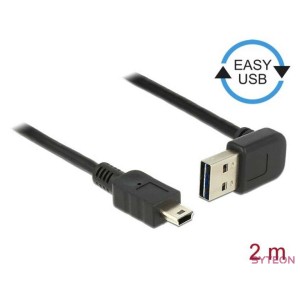 DeLock EASY-USB 2.0 Type-A male angled up , down  USB 2.0 Type Mini-B male 2m Cable