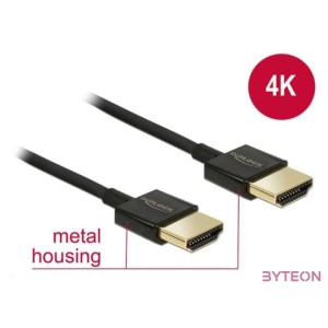 DeLock Cable High Speed HDMI with Ethernet - HDMI-A male  HDMI-A male 3D 4K 0,25m Slim High Quality
