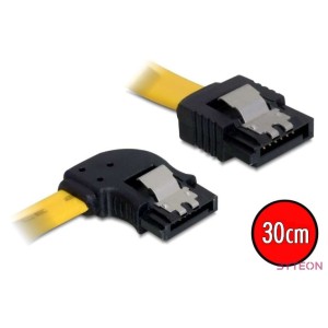 DeLock SATA left,straight metal yellow kábel 30cm