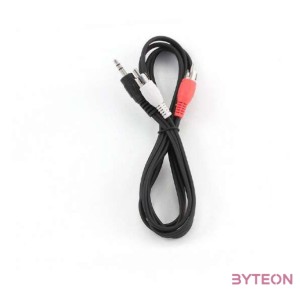 Gembird 3,5 jack,2RCA audio kábel 1,5m Black