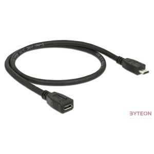 DeLock Extension cable USB 2.0 type Micro-B male  USB 2.0 type Micro-B female 0,5m