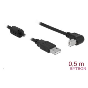 DeLock USB 2.0 Type-A male  USB 2.0 Type-B male angled 0,5m Black Cable